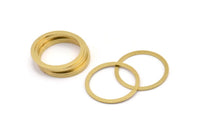 29.5mm Circle Connector, 10 Raw Brass Circle Connectors (29.5x2x1mm) A4119