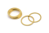 29.5mm Circle Connector, 10 Raw Brass Circle Connectors (29.5x2x1mm) A4119