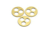 Brass Round Charm, 12 Raw Brass Hexagon Patterned Round Shape Charms, Charm Pendants, Blank Findings (17x1mm) A4144