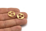 Brass Round Charm, 12 Raw Brass Hexagon Patterned Round Shape Charms, Charm Pendants, Blank Findings (17x1mm) A4144