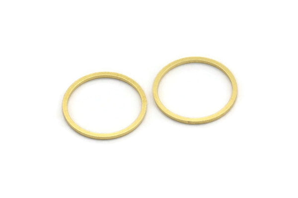 19mm Circle Connectors - 50 Raw Brass Circle Connectors (19x1x1mm) Bs 1095