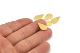 Brass Drop Blank, 12 Raw Brass Drop Blanks, Drop Charms (17x10x0.80mm) A4121
