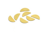 Semi Circle Blank, 24 Raw Brass Half Moon Blanks, Stamping Blanks (16x7x1mm) A4135