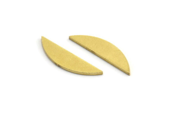 Semi Circle Blank, 24 Raw Brass Half Moon Blanks, Stamping Blanks (22x5x1mm) A4134