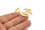 Semi Circle Blank, 24 Raw Brass Half Moon Blanks, Stamping Blanks (22x5x1mm) A4134