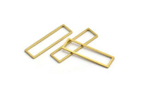 Pirinç Dikdörtgen Halka, 24 Ham Pirinç Açık Dikdörtgen Bağlantı Parçası (8x28x1mm) A4126