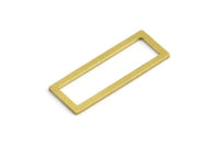 Brass Rectangle Ring, 12 Raw Brass Open Rectangle Connectors (32x12x1x2mm) A4120