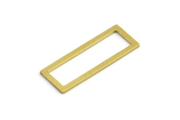 Brass Rectangle Ring, 12 Raw Brass Open Rectangle Connectors (32x12x1x2mm) A4120
