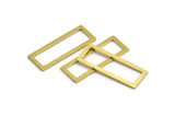 Brass Rectangle Ring, 12 Raw Brass Open Rectangle Connectors (32x12x1x2mm) A4120