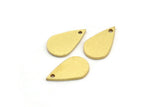 Brass Drop Charm, 24 Raw Brass Drop Charms With 1 Hole, Earrings, Findings (13x8x0.80mm) A4147