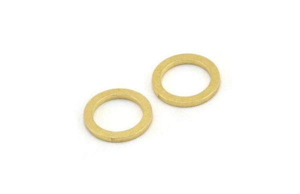 11mm Circle Connector, 50 Raw Brass Circle Connectors (11x1.5x1mm) A3909