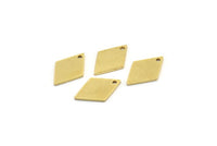 Brass Diamond Charm, 24 Raw Brass Diamond Charms With 1 Hole (18x12x1mm) A3912