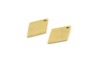 Brass Diamond Charm, 24 Raw Brass Diamond Charms With 1 Hole (18x12x1mm) A3912