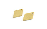 Brass Diamond Charm, 24 Raw Brass Diamond Charms With 1 Hole (18x12x1mm) A3912