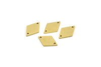 Brass Diamond Charm, 24 Raw Brass Diamond Charms With 2 Hole (18x12x1mm) A3913