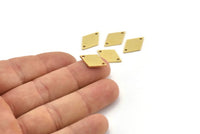 Brass Diamond Charm, 24 Raw Brass Diamond Charms With 2 Hole (18x12x1mm) A3913
