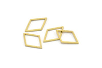 Brass Diamond Charm, 24 Raw Brass Open Diamond Ring Charms (14x21x1mm) A3904