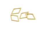 Brass Diamond Charm, 24 Raw Brass Open Diamond Ring Charms (14x21x1mm) A3904