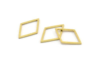 Brass Diamond Charm, 24 Raw Brass Open Diamond Ring Charms (14x21x1mm) A3904