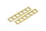 Brass Hexagon Blank, 8 Raw Brass Hexagon Blanks, Stamping Blanks (47x9x1mm) A4137