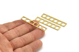 Brass Hexagon Blank, 8 Raw Brass Hexagon Blanks, Stamping Blanks (47x9x1mm) A4137