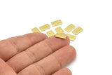Brass Rectangle Blank, 24 Raw Brass Rectangle Stamping Blanks (10x6x0.80mm) M03377