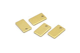 Brass Rectangle Charm, 24 Raw Brass Rectangle Charms With 1 Hole (10x6x0.80mm) M03375
