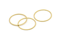 26mm Circle Connectors, 24 Raw Brass Circle Connectors (26x0.80mm) A3898