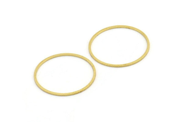 26mm Circle Connectors, 24 Raw Brass Circle Connectors (26x0.80mm) A3898