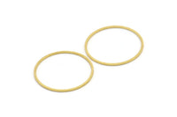 28mm Circle Connectors, 24 Raw Brass Circle Connectors (28x0.80mm) A3900