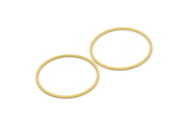 28mm Circle Connectors, 24 Raw Brass Circle Connectors (28x0.80mm) A3900