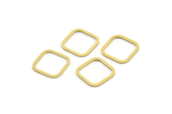Kare Pirinç Charm, 50 Ham Pirinç Kare Bağlantı Parçası (12x0,80 mm) A4149