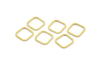 Kare Pirinç Charm, 50 Ham Pirinç Kare Bağlantı Parçası (12x0,80 mm) A4149