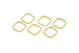 Kare Pirinç Charm, 50 Ham Pirinç Kare Bağlantı Parçası (12x0,80 mm) A4149