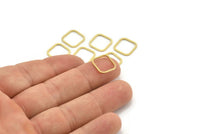 Kare Pirinç Charm, 50 Ham Pirinç Kare Bağlantı Parçası (12x0,80 mm) A4149