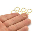 Kare Pirinç Charm, 50 Ham Pirinç Kare Bağlantı Parçası (12x0,80 mm) A4149