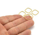 Kare Pirinç Charm, 50 Ham Pirinç Kare Bağlantı Parçası (14x0,80 mm) A4150