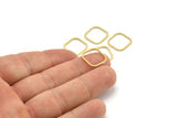 Kare Pirinç Charm, 50 Ham Pirinç Kare Bağlantı Parçası (14x0,80 mm) A4150