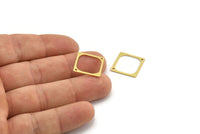 Pirinç Kare Charm, 2 Delikli 24 Ham Pirinç Kare Charm, Bağlantı Elemanları (16x0,80 mm) A4154