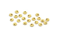 Brass Hexagon Charm, 100 Raw Brass Tiny Hexagon Charms With 1 Hole (4x1mm) A4153