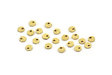 Brass Hexagon Charm, 100 Raw Brass Tiny Hexagon Charms With 1 Hole (4x1mm) A4153