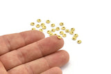 Brass Hexagon Charm, 100 Raw Brass Tiny Hexagon Charms With 1 Hole (4x1mm) A4153