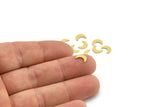 Brass Moon Blank, 100 Raw Brass Crescent Moon Blanks, Brass Blanks (8x3x0.80mm) A4132