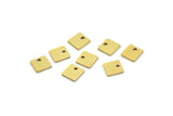 Brass Square Charm, 50 Raw Brass Tiny Square Charms With 1 Hole (6x0.80mm) A4131