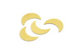 Brass Moon Blank, 24 Raw Brass Crescent Moon Blanks, Brass Blanks (14x5x0.60mm) A4157