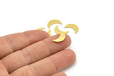 Brass Moon Blank, 24 Raw Brass Crescent Moon Blanks, Brass Blanks (14x5x0.60mm) A4157