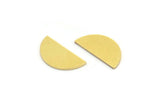 Semi Circle Blank, 24 Raw Brass Half Moon Blanks Without Holes (13x7x0.60mm) A4158