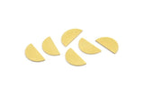 Semi Circle Blank, 24 Raw Brass Half Moon Blanks Without Holes (13x7x0.60mm) A4158