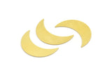 Brass Moon Blank, 8 Raw Brass Crescent Moon Blanks, Brass Blanks (28x9x0.60mm) A4156