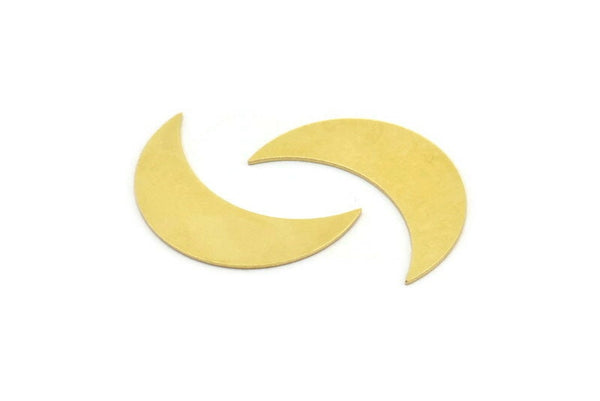 Brass Moon Blank, 8 Raw Brass Crescent Moon Blanks, Brass Blanks (28x9x0.60mm) A4156